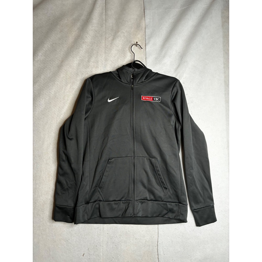 Nike Dri-FIT Full Zip Hoodie Mens M Gray Rivals VBC Volleyball Fleece Jacket